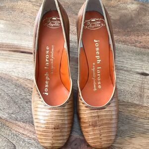 Vintage never worn Jospeh Larose tan reptile pumps